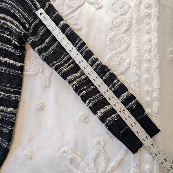 Calvin Klein Jeans black gray white striped sweater XL EUC academia grunge - Picture 7 of 11